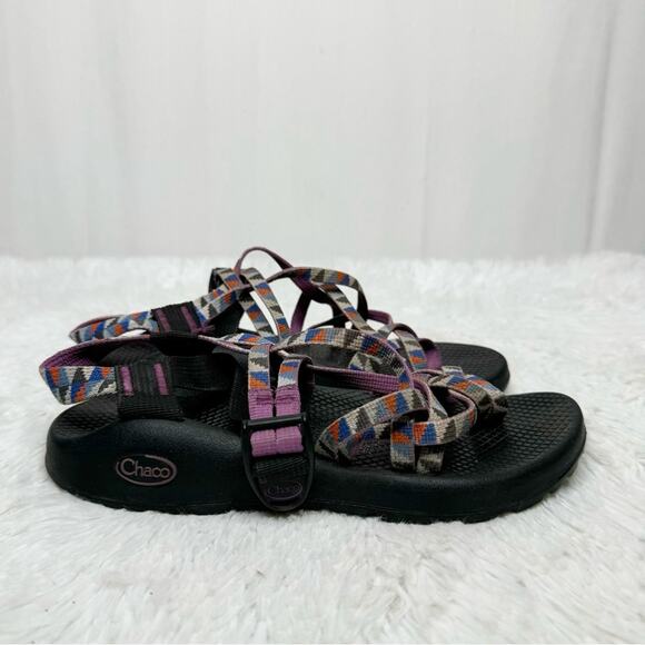 CHACO / purple blue ZX/2 cloud dual-strap adjustable sandals 7 - Picture 2 of 8